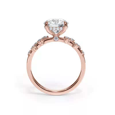 Maris Scattered Diamond Hidden Halo Engagement Ring