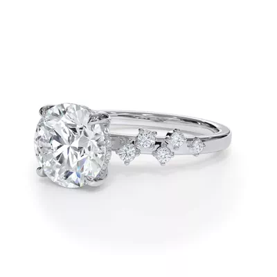Maris Scattered Diamond Hidden Halo Engagement Ring