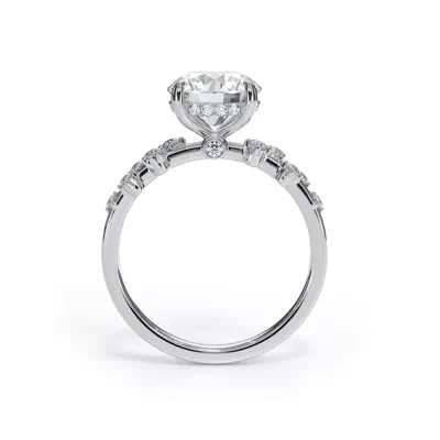 Maris Scattered Diamond Hidden Halo Engagement Ring