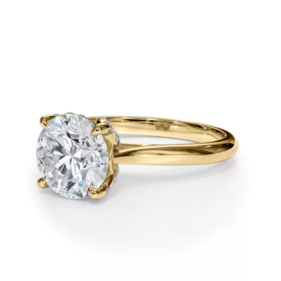 Bellora Pavé Tulip Cathedral Engagement Ring