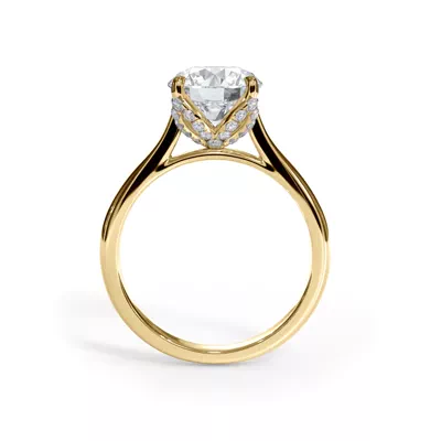 Bellora Pavé Tulip Cathedral Engagement Ring