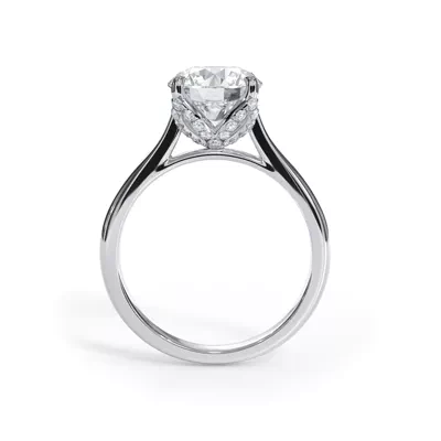 Bellora Pavé Tulip Cathedral Engagement Ring