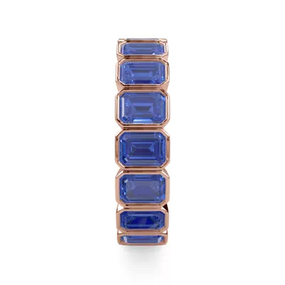 Sapphire Emerald-Cut Bezel Set Eternity Ring