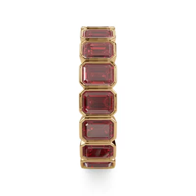 Ruby Emerald-Cut Bezel Set Eternity Ring