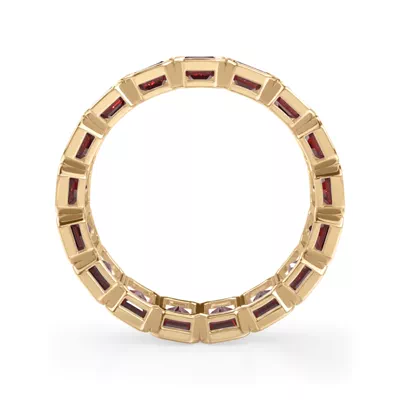 Ruby Emerald-Cut Bezel Set Eternity Ring
