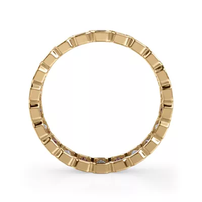 Ruby and Diamond Emerald-Cut Bezel Eternity Band