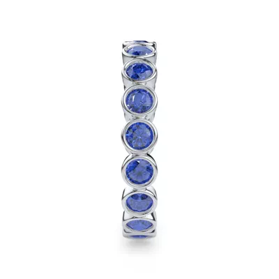 Lab Sapphire Bezel Eternity Ring