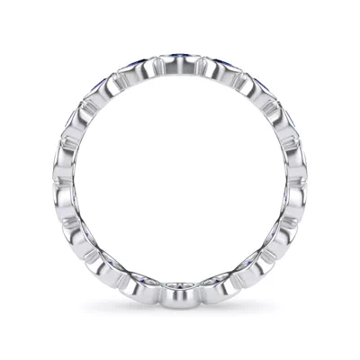 Lab Sapphire Bezel Eternity Ring