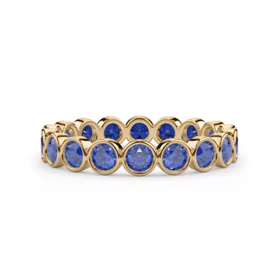 Lab Sapphire Bezel Eternity Ring