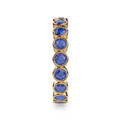 Lab Sapphire Bezel Eternity Ring