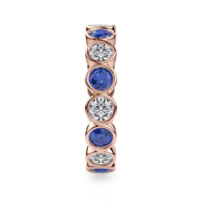 Sapphire and Diamond Bezel-Set Eternity Ring