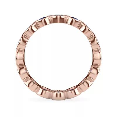 Sapphire and Diamond Bezel-Set Eternity Ring