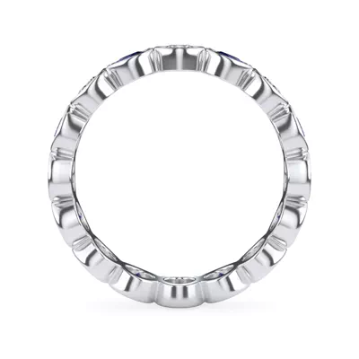 Lab Sapphire and Lab Diamond Bezel-Set Eternity Ring