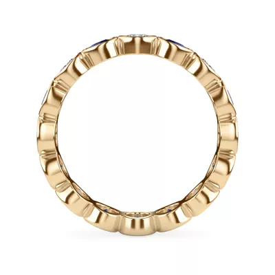 Lab Sapphire and Lab Diamond Bezel-Set Eternity Ring