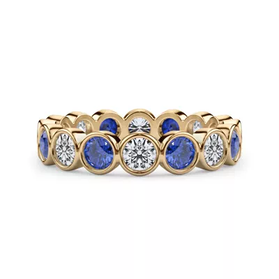 Sapphire and Diamond Bezel-Set Eternity Ring