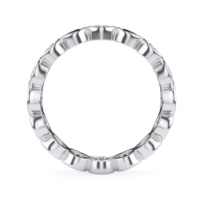 Lab Ruby and Lab Diamond Bezel-Set Eternity Ring