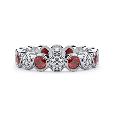 Ruby and Diamond Bezel-Set Eternity Ring