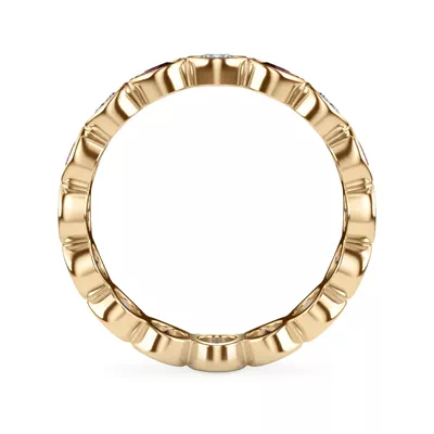 Lab Ruby and Lab Diamond Bezel-Set Eternity Ring