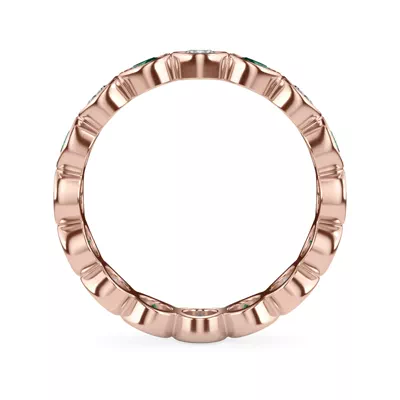 Lab EmeraId and Lab Diamond Bezel-Set Eternity Ring