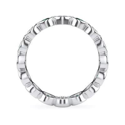 EmeraId and Diamond Bezel-Set Eternity Ring