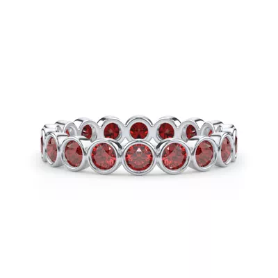 Lab Ruby Bezel Eternity Ring