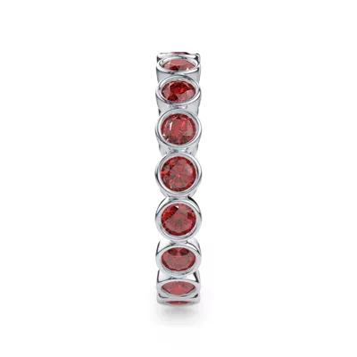 Lab Ruby Bezel Eternity Ring