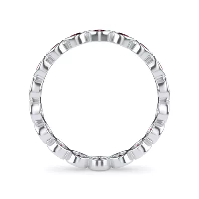 Lab Ruby Bezel Eternity Ring