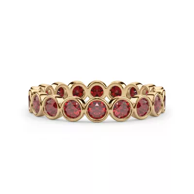 Lab Ruby Bezel Eternity Ring