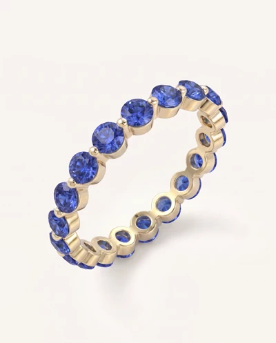 Lab Sapphire Shared Prong Eternity Ring
