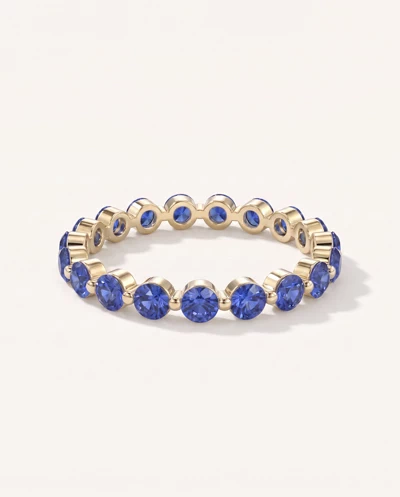 Lab Sapphire Shared Prong Eternity Ring