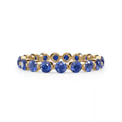 Lab Sapphire Shared Prong Eternity Ring