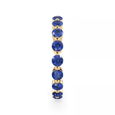 Lab Sapphire Shared Prong Eternity Ring