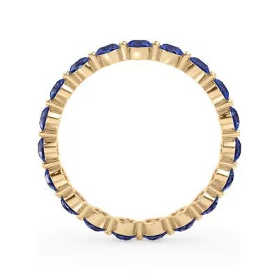 Lab Sapphire Shared Prong Eternity Ring