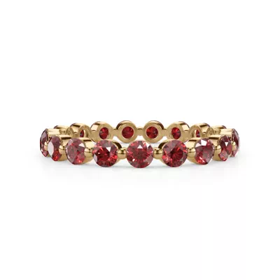 Lab Ruby Shared Prong Eternity Ring