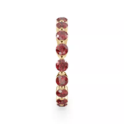 Lab Ruby Shared Prong Eternity Ring
