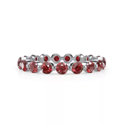 Lab Ruby Shared Prong Eternity Ring