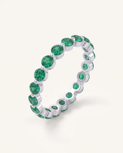 EmeraId Shared Prong Eternity Ring