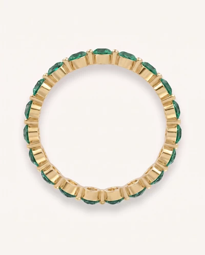 Lab EmeraId Shared Prong Eternity Ring