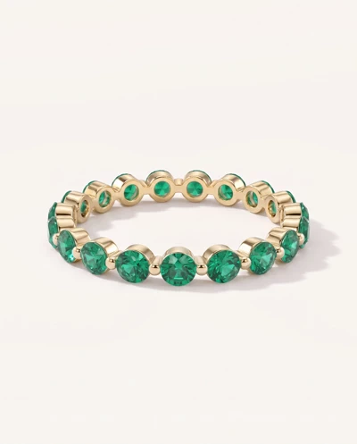 Lab EmeraId Shared Prong Eternity Ring