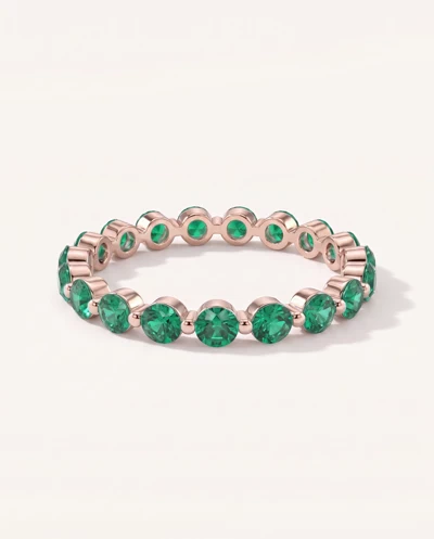 Lab EmeraId Shared Prong Eternity Ring