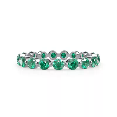 Lab EmeraId Shared Prong Eternity Ring