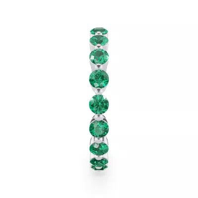 Lab EmeraId Shared Prong Eternity Ring