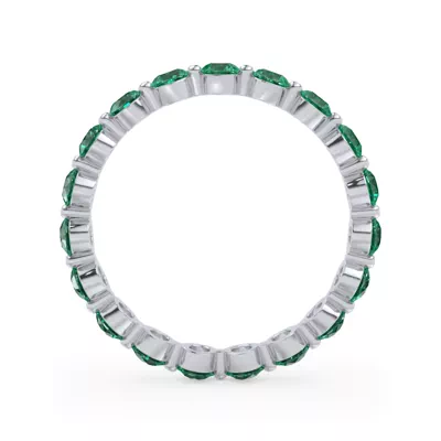 Lab EmeraId Shared Prong Eternity Ring