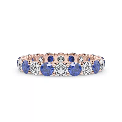 Classic Lab Sapphire and Lab Diamond Eternity Band