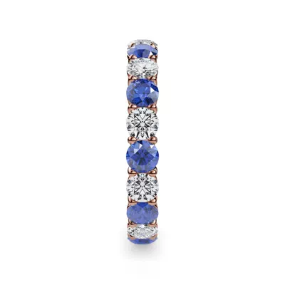 Classic Lab Sapphire and Lab Diamond Eternity Band