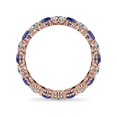 Classic Lab Sapphire and Lab Diamond Eternity Band