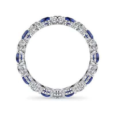 Classic Lab Sapphire and Lab Diamond Eternity Band