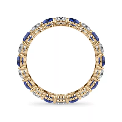 Classic Lab Sapphire and Lab Diamond Eternity Band