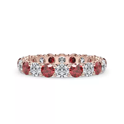 Classic Lab Ruby and Lab Diamond Eternity Band