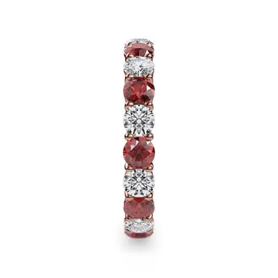 Classic Lab Ruby and Lab Diamond Eternity Band